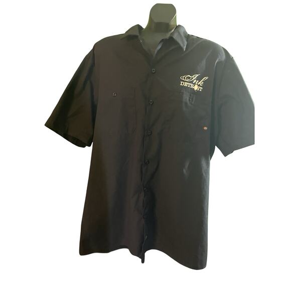 Ink Detroit x Dickies Work Shirt XL Black Button-up Graphic Skull Logo 2013 - Picture 1 of 10